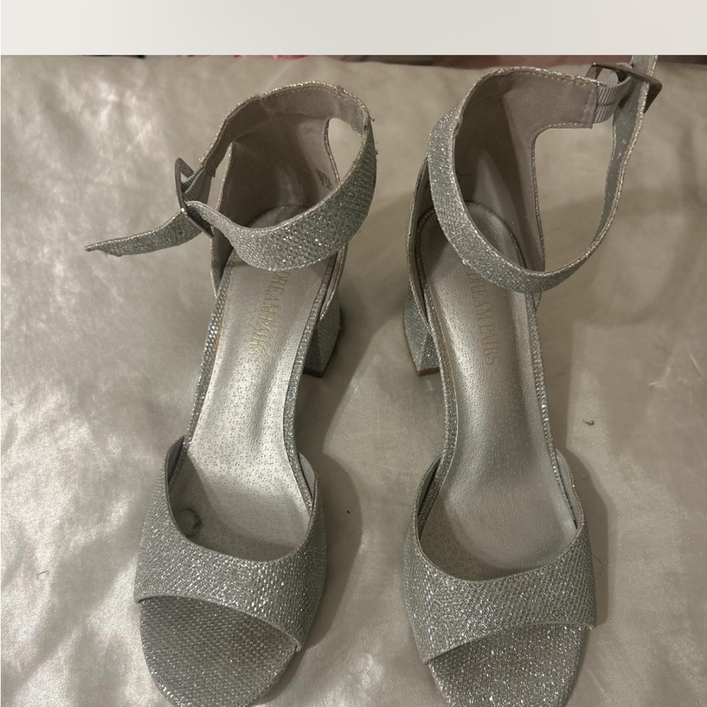Dream Pairs Silver Ankle Strap Heels